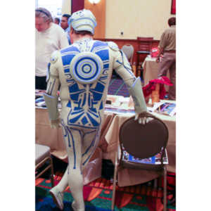 July 2006 Hollywood Collector's Show at the Burbank Airport Hilton.

I was there working for Cindy Morgan who had a front signing table with  Bruce Boxleitner and Jay Maynard, TRON Guy.

The back of TRON Guy.