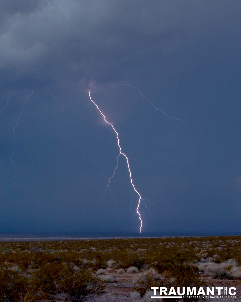 We had just left the Valley Of Fire in Southern Nevada and in the distance we saw a thunderstorm building.  It was time to try and capture some lightning.  I had read about how to do it and using those techniques, I got what I had been after for a long time, great shots of lightning bolts.