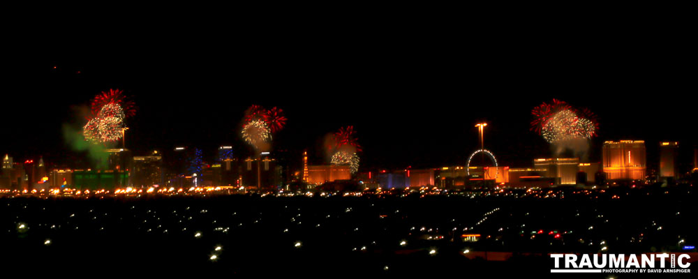 Both my last picture of the year for 2014 and my first picture of the year for 2015.  The New Years Eve fireworks on the strip in Las Vegas.