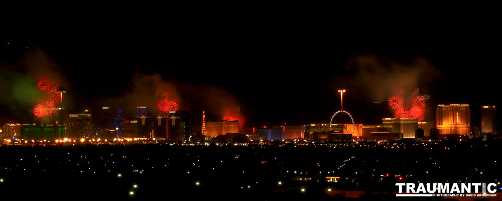 Both my last picture of the year for 2014 and my first picture of the year for 2015.  The New Years Eve fireworks on the strip in Las Vegas.