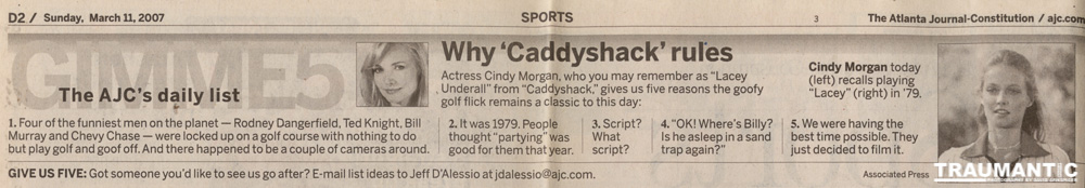 A newspaper article featuring my portrait of Cindy Morgan