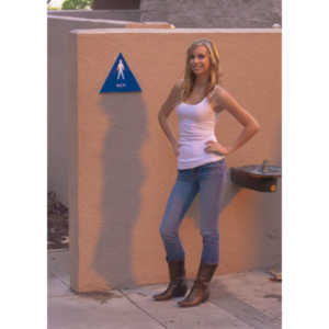 Standing by the infamous George Michael bathroom in Beverly Hills.