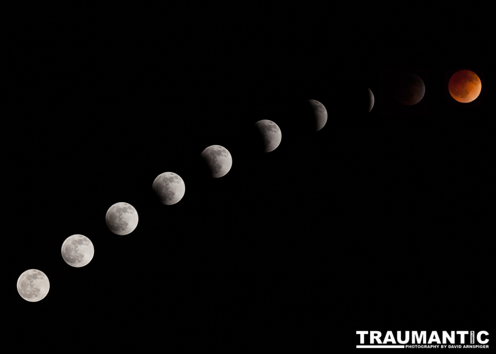 I made an attempt to shoot the Blood Moon eclipse.  I did a good job on the phases of the eclipse leading up to the blood moon, but my shots of the glowing orange sphere were off because my settings were screwy.  I have my ISO pumped up way too high.  I apparently get another crack at one of these in the fall, so I will plan ahead for it.