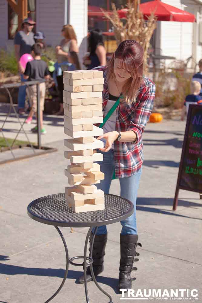 I happened upon this young couple playing Giant Jenga.