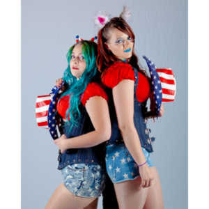 Some of my favorite models, Mollie, Kayla and Galadriel came over to play with a patriotic theme.