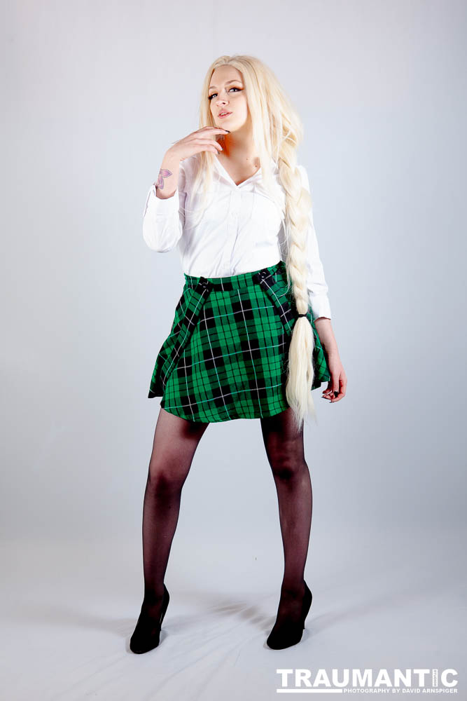 My first shots with Waverleigh.  She came to tge shoot dressed as a Slytherin girl from Harry Potter.