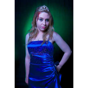 Whitney took me up on a shoot and tried out a look as a dead Prom Queen.  Once we got the green filters working, she looked great.