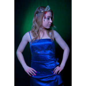 Whitney took me up on a shoot and tried out a look as a dead Prom Queen.  Once we got the green filters working, she looked great.