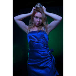 Whitney took me up on a shoot and tried out a look as a dead Prom Queen.  Once we got the green filters working, she looked great.