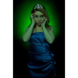 Whitney took me up on a shoot and tried out a look as a dead Prom Queen.  Once we got the green filters working, she looked great.