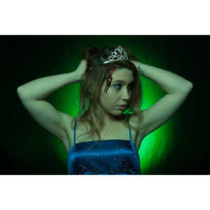 Whitney took me up on a shoot and tried out a look as a dead Prom Queen.  Once we got the green filters working, she looked great.