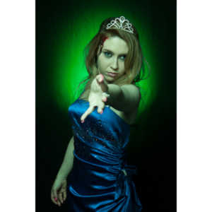 Whitney took me up on a shoot and tried out a look as a dead Prom Queen.  Once we got the green filters working, she looked great.