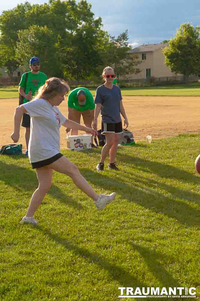 My co-workers at Forney Industries have a kickball team.  I went out and photographed their second game of the season.
