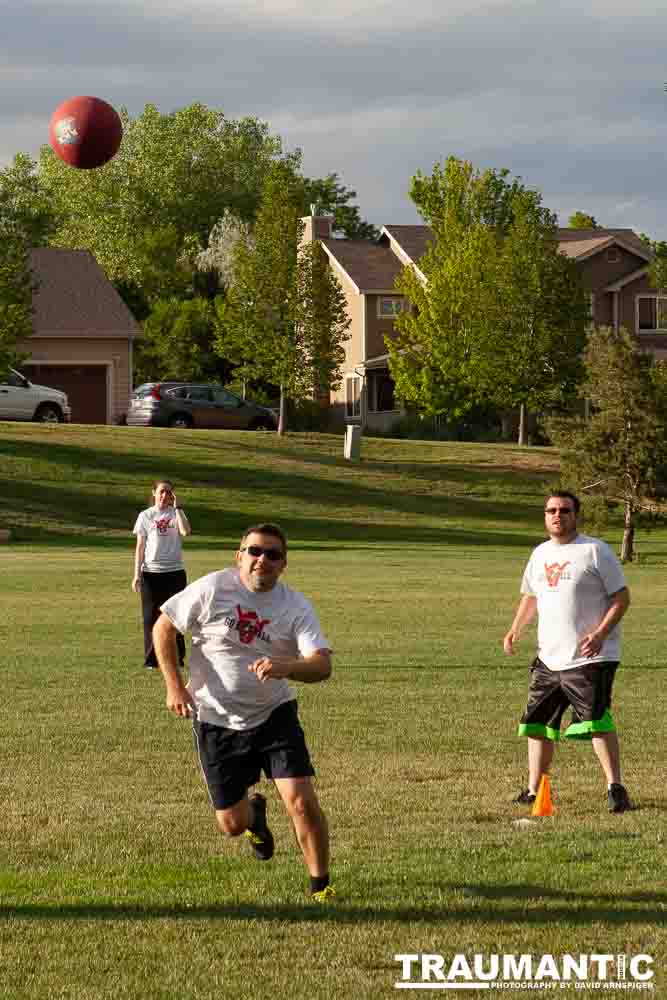 My co-workers at Forney Industries have a kickball team.  I went out and photographed their second game of the season.