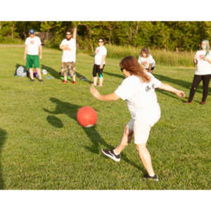 My co-workers at Forney Industries have a kickball team.  I went out and photographed their second game of the season.