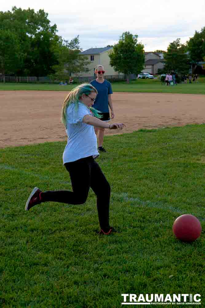 My co-workers at Forney Industries have a kickball team.  I went out and photographed their second game of the season.