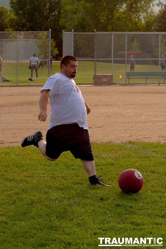 My co-workers at Forney Industries have a kickball team.  I went out and photographed their second game of the season.