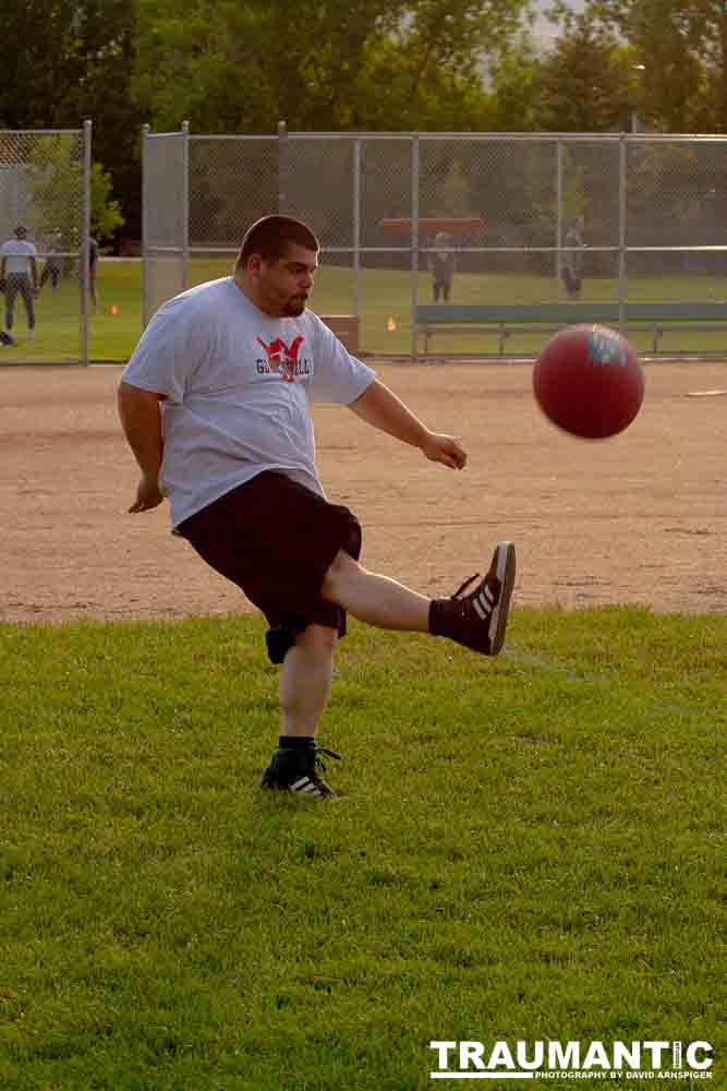 My co-workers at Forney Industries have a kickball team.  I went out and photographed their second game of the season.