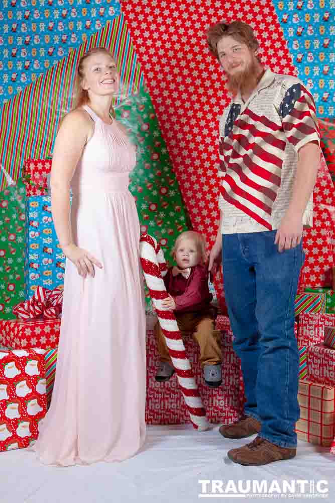 Emily, Greg and Gabriel came over and helped me do one last session on my Christmas setup.