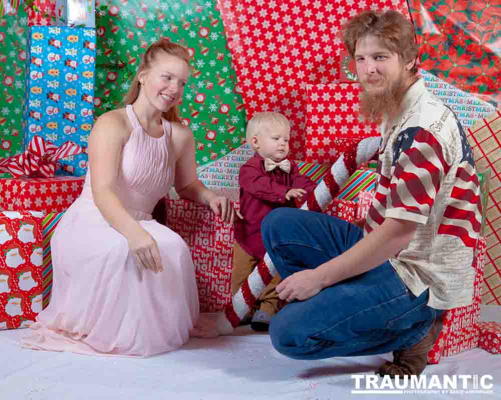 Emily, Greg and Gabriel came over and helped me do one last session on my Christmas setup.