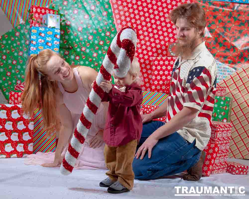 Emily, Greg and Gabriel came over and helped me do one last session on my Christmas setup.