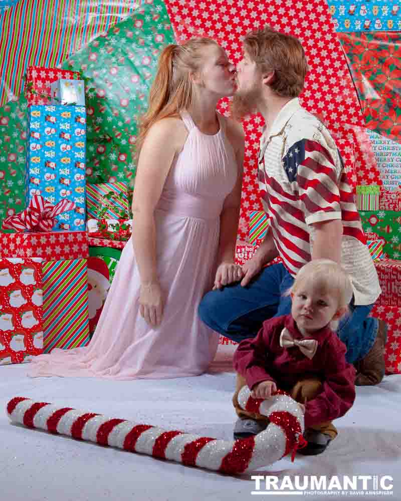 Emily, Greg and Gabriel came over and helped me do one last session on my Christmas setup.