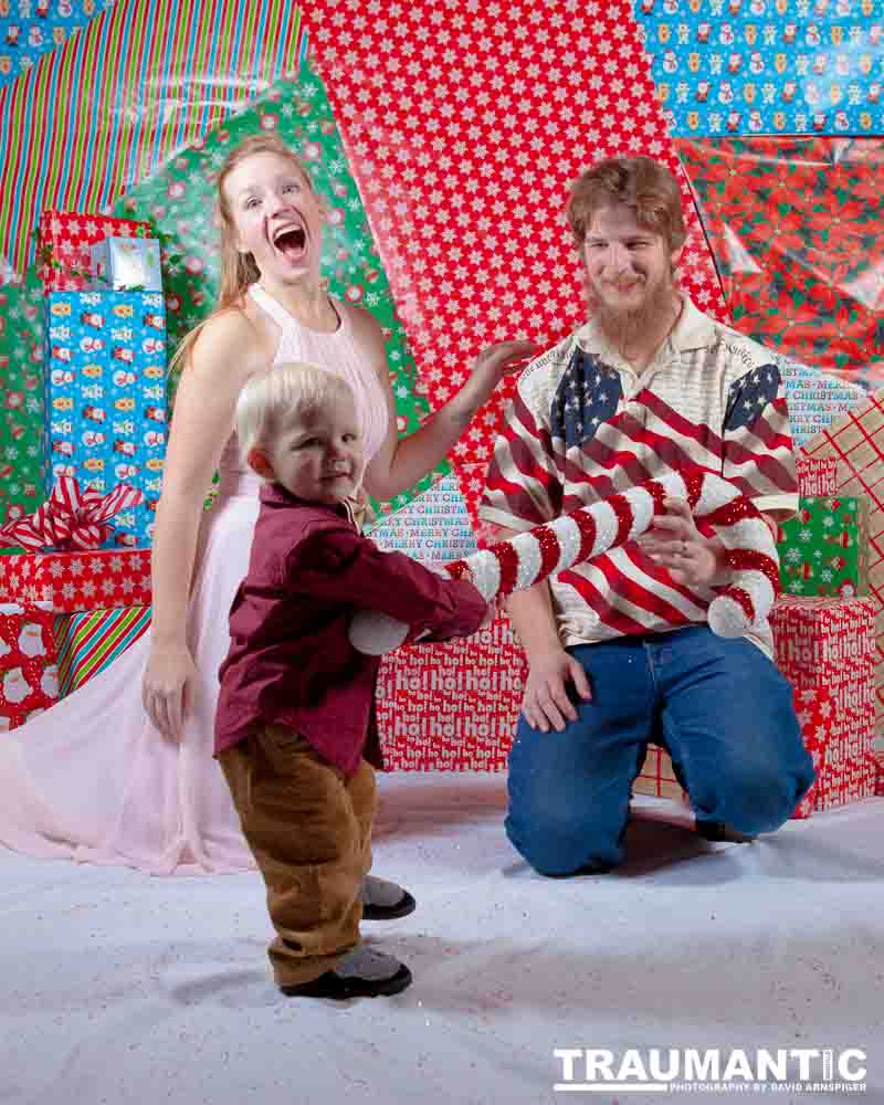 Emily, Greg and Gabriel came over and helped me do one last session on my Christmas setup.